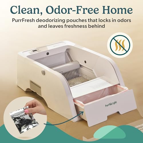 Petcove Self Cleaning Automatic Litter Box for Multi Cat Open Top/Quiet Operation ≤45 dB/Odor Control/Dual Anti-Pinch Safety/Easy App Control with Ultra Fast 5 GHz Wi-Fi - 20 Count Litter Bags - Image 6