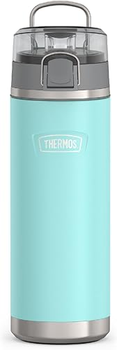 THERMOS ICON SERIES, botella de agua de acero inoxidable con boquilla, 24 onzas, verde mar, botella de agua aislada al vacío con tapa