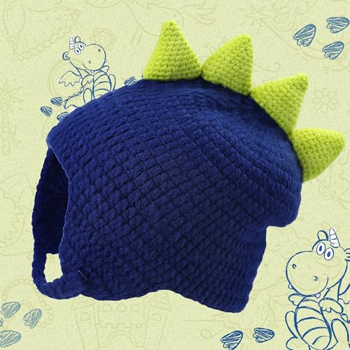 Bigwow Kids Knitted Beanie Hat Cute Dinosaur Toddler Boys Winter Warm Knit Caps for Toddlers Little Kid3