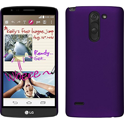 PhoneNatic Funda Rígida Compatible con LG G3 Stylus   Goma púrpura   Cover Cubierta + Protector de Pantalla
