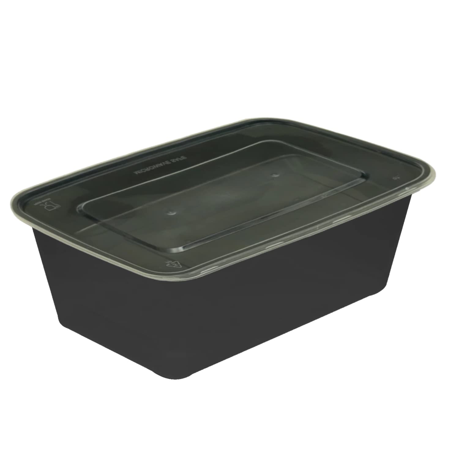 M1ss Black 50 Pcs Rectangular Bpa Free Plastic Food Containers With Leakproof Lid - 750Ml/ 25.3Oz - Microwavable Meal Prep Takeaway Lunch Salad Box Storage Tray Organiser Reusable Dishwasher & Freezer Safe