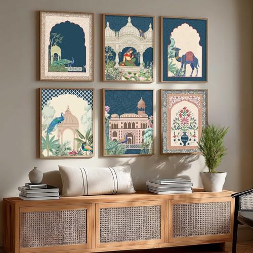 Image of kotart Traditional Indian Pichwai Wall Art Paintings with Frame for Home Decor - Framed Wall Painting for Living Room Bedroom Office Room Decor - Painting for Wall Decoration - (10X13 INCH, A)