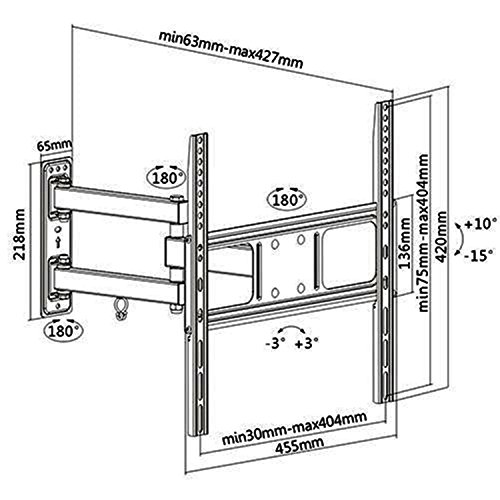 Image of MYL Imported 6 Way Swivel Tilt TV Wall Mount for LCD /LED TV's 32 inch to 55 inch Inch MYL-M443 (ECO 55 inch)