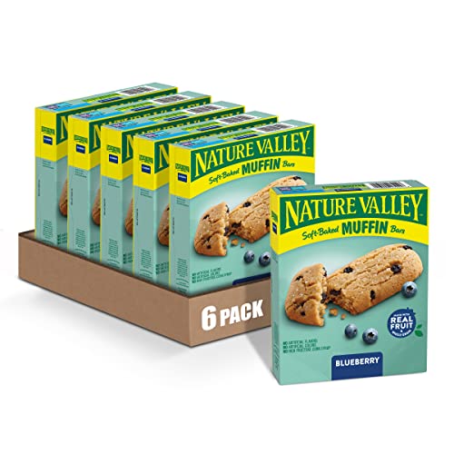 Image of Nature Valley Soft-Baked Muffin Bars, Blueberry, Snack Bars, 5 Bars, 6.2 OZ (Pack of 6)