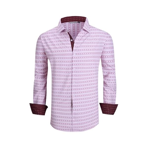Alex Vando Mens Printed Dress Shirts Long Sleeve Regular Fit Button Down Shirt