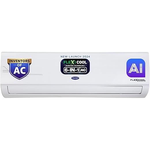 Carrier 1 Ton 5 Star AI Flexicool Inverter Split AC Copper