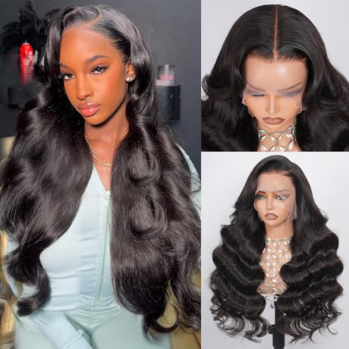 Yamikk 30 inch Lace Front Wigs Human Hair Body Wave Pre Plucked