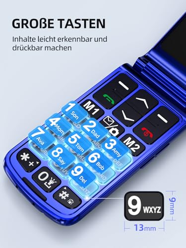 SweetLink F2PLUS Klapphandy ohne vertrag,Seniorenhandy ohne vertrag mit großen Tasten, 2,4'...