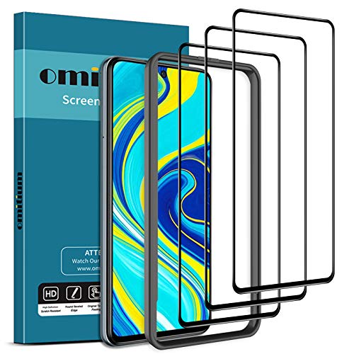 omitium Verre Trempé pour Xiaomi Redmi Note 9 Pro/Note 9S / Note 9 Pro Max, [3 Pièces] Xiaomi Redmi Note 9 Pro Max Protecteur D'écran [avec Cadre d'Alignement] 9H Dureté Film Protection Écran vitre Cover