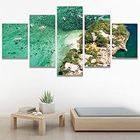 SIGNWIN 5 Panel Canvas Wall Art Modern Art Aerial Expressive Global Landscape Mountain Multicolor Photography for Home Decorations Ready to Hang - 60