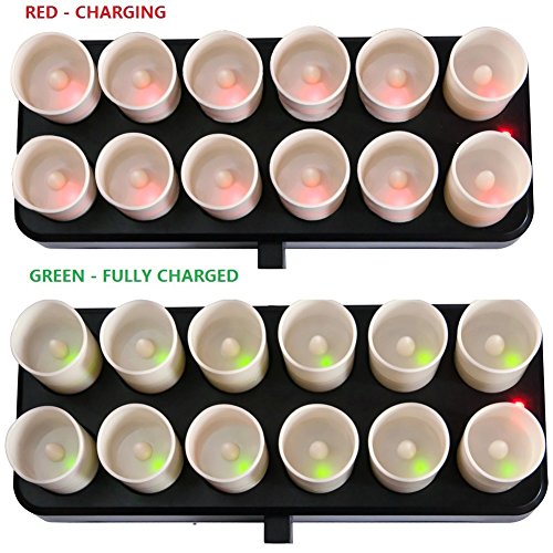 HERO-LED CD-VRC-12RF-WW Wireless Inductive Rechargeable LED Electric Candles, Flameless Flickering Tealight Votive Candles with Remote Timer Controller, Set of 12, Warm White Color - Image 4