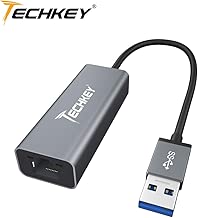 Ethernet Adapter USB 3.0, Techkey USB to RJ45 Gigabit LAN/Network Adapter for Windows XP/Mac OS X10.6 and Above, 10/100/1000 Mbps Ethernet Supports Nintendo Switch/Wii U/MacBook/Chromebook - coolthings.us