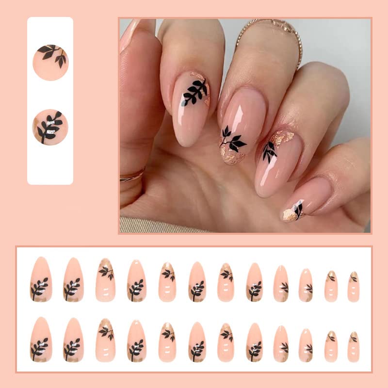 Amazon.com: DOUBNINE Press On Nails Short Almond Medium Nude