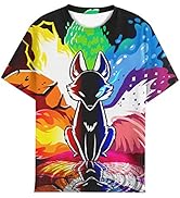 EOWJEED Kid Shirts 3D Graphic Printed T-Shirts for Boys and Girls Tees 6-16 Years