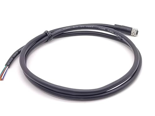 Miniatura 2 de M8 Conector hembra recto cable de un solo extremo longitud de 3.3 ft (código 8 pines)