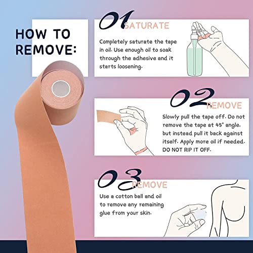 Image of UCRAVO Boob Tape kit - Instant Boob Lift Tape with 10 Reusable Nipple Pasties, 36 Double Sided Fashion Strips for Cloth, Adhesive Bra Push Up Boob Tape for Large Breasts for Women Clothing and Body