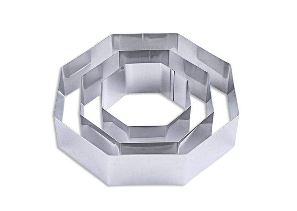 Uteruik Cookie Cutter Moulds Octagonal Stainless Steel Biscuit Cutters Molds for DIY Baking Cake Fondant Sugarcraft Pastry Decoration, 3pcs