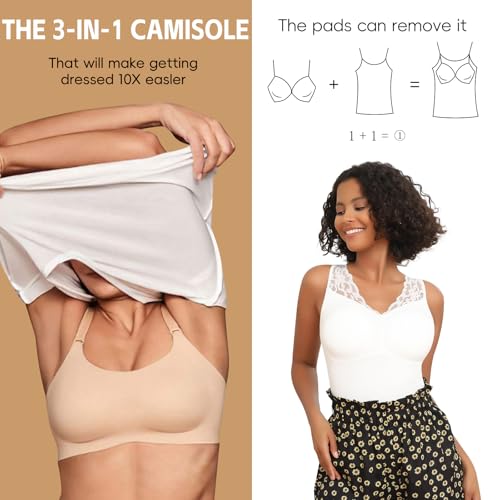 Image of JOYSHAPER Shapewear Camisoles with Built in Bra Tummy Control Shapewear Tank Tops for Women Padded Bras Shaper Cami