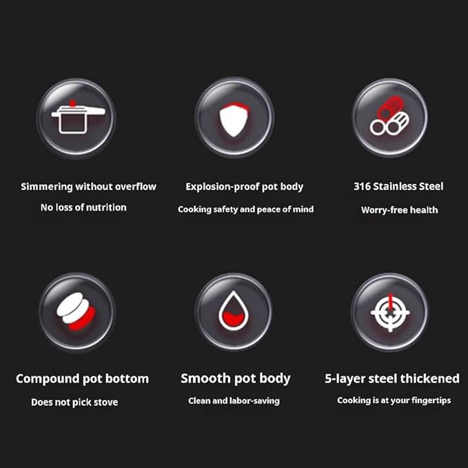 Olla a Presión Acero Inoxidable 8L YIGECHENXIN miniatura 3