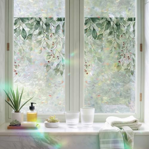 Película para ventana arcoíris con eucalipto 19.6 x 39.3 pulgadas miniatura 5
