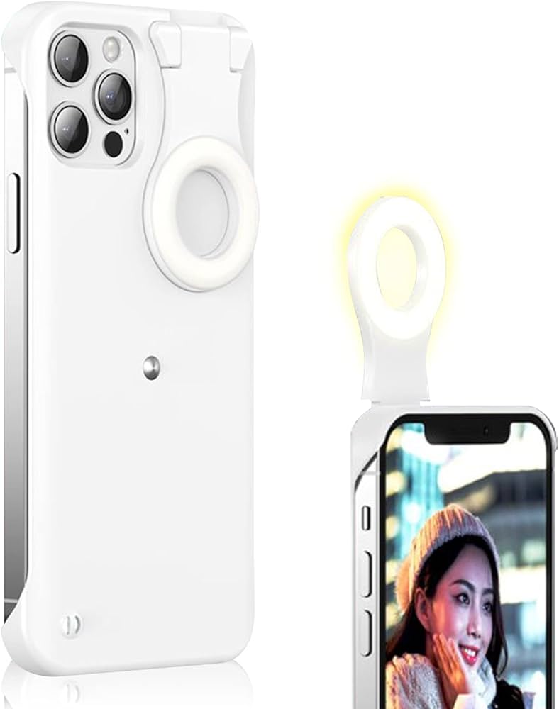 Amazon | 雅堂STF iPhone 12 12 Pro Max 背面ケース 自撮りライト付き