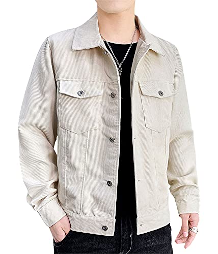 chouyatou Men's Spring Fall Vintage Casual Work Wear Lightweight Corduroy