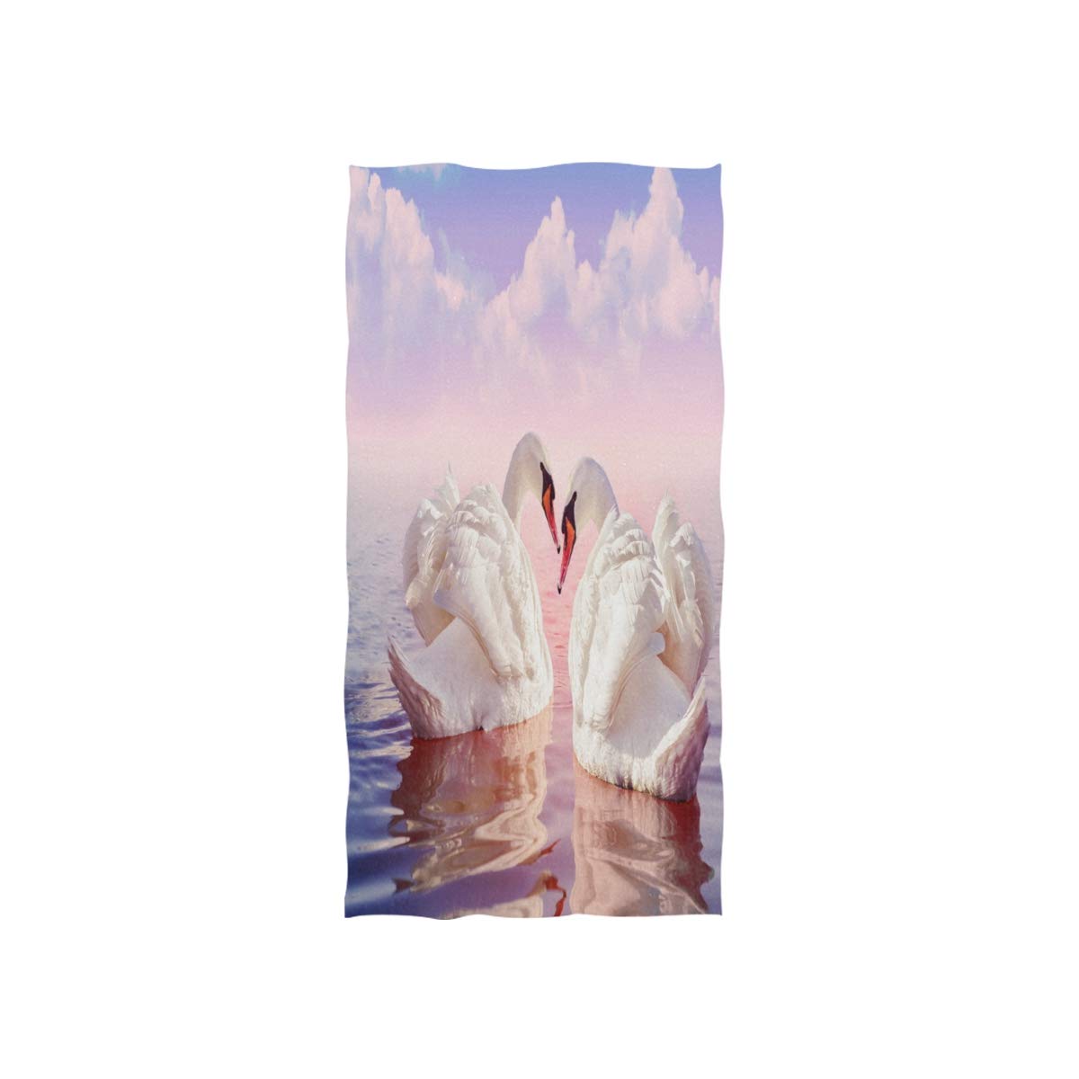 HUYGD Swan in Lake Landscape Nature Soft Bath Hotel Spa Hand Gym Sport Towel 76 x 38 cm(30 x 15 Inches)