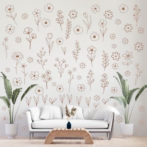 Save on A1diee Boho Wildflower Wall Stickers - 160 Pieces