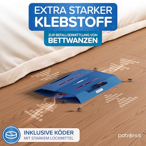 Bettwanzenfalle [5 Stück] Bettwanzenfalle zur Erkennung von Bettwanzenbefall - Überwachungszangenfalle im Set mit starken Lockmittel, Überwachungssystem hergestellt