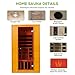 Real Relax Far Infrared Sauna for Home, 1 to 2 Person Indoor Home Sauna with Low Emf Red Light Therapy, Canadian Hemlock Wooden Dry Saunas Room with Bluetooth Speakers, 9-Color Chromotherapy Lights