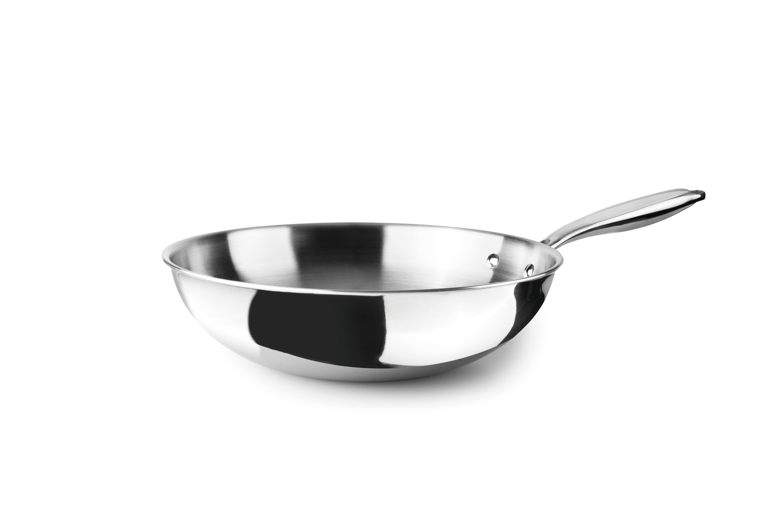 IBILI - Wok Triply Natural 20 cm, Stainless Steel, Suitable for Induction, Without Non-Stick