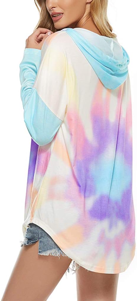 Going Out Tops for Women Casual Long Sleeve Hoodies Fall Clothes XL Tie Dye Sun