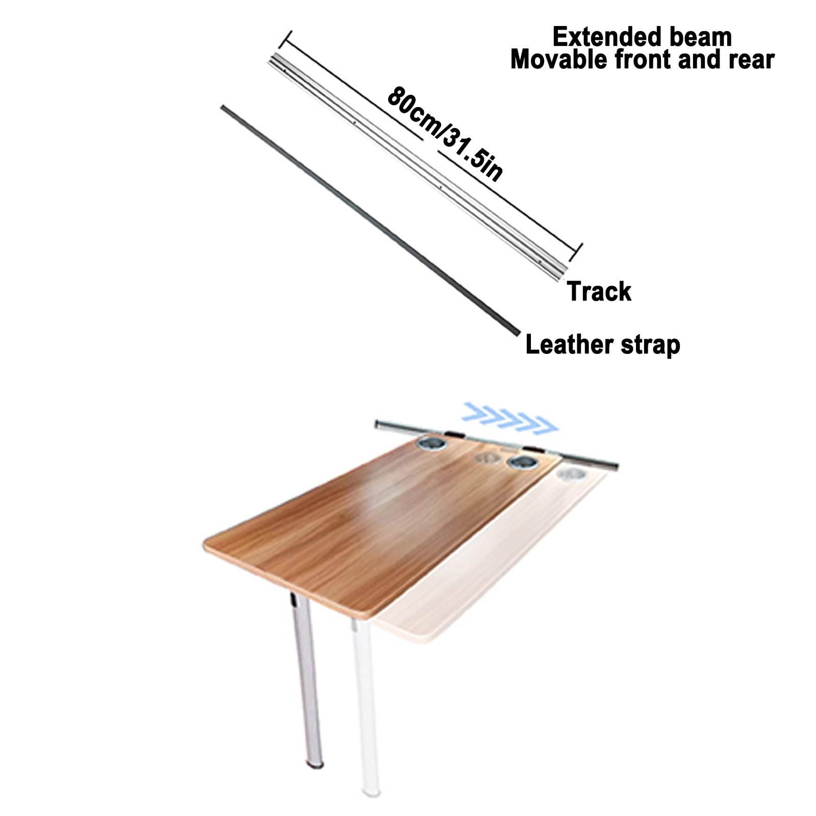 Table Pliante pour Camping-Car, Plateau Voiture, Indispensable pour Les Longs Trajets en Berline, Organiseur de Siège de Berline, Bureau À Domicile et Camping.(Beige,70 * 35)