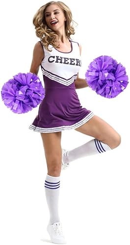 Miniatura 95 de Hooshing - Paquete de 2 pompones de animadora con mango tipo bastón, pompones para espíritu de equipo, deportes, bailes, animación, para niños, Negro