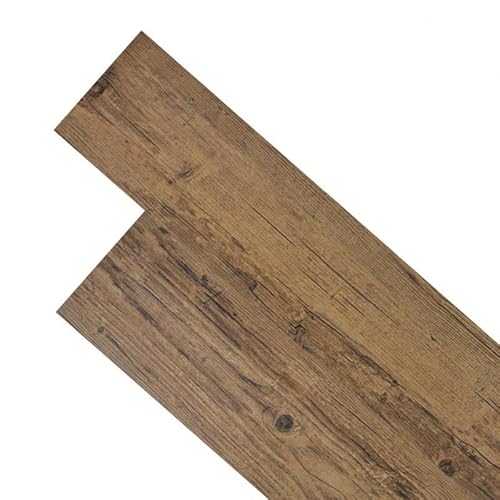 Eleganz Selbstklebende PVC-Fliesen 2,51 m² Walnussbraun - 2 mm stark, ideal für Teppiche, Wohnzimmer, Küche - einfach zu verlegen, pflegeleicht, rutschfest