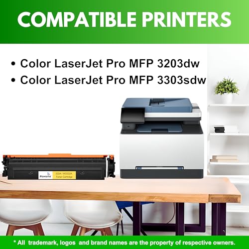 Image of 222A Compatible Toner Cartridge (with New Chip) for HP W2222A Replacement for HP Color LaserJet Pro MFP 3203dw 3303sdw Printer (222A Toner Yellow (W2222A)