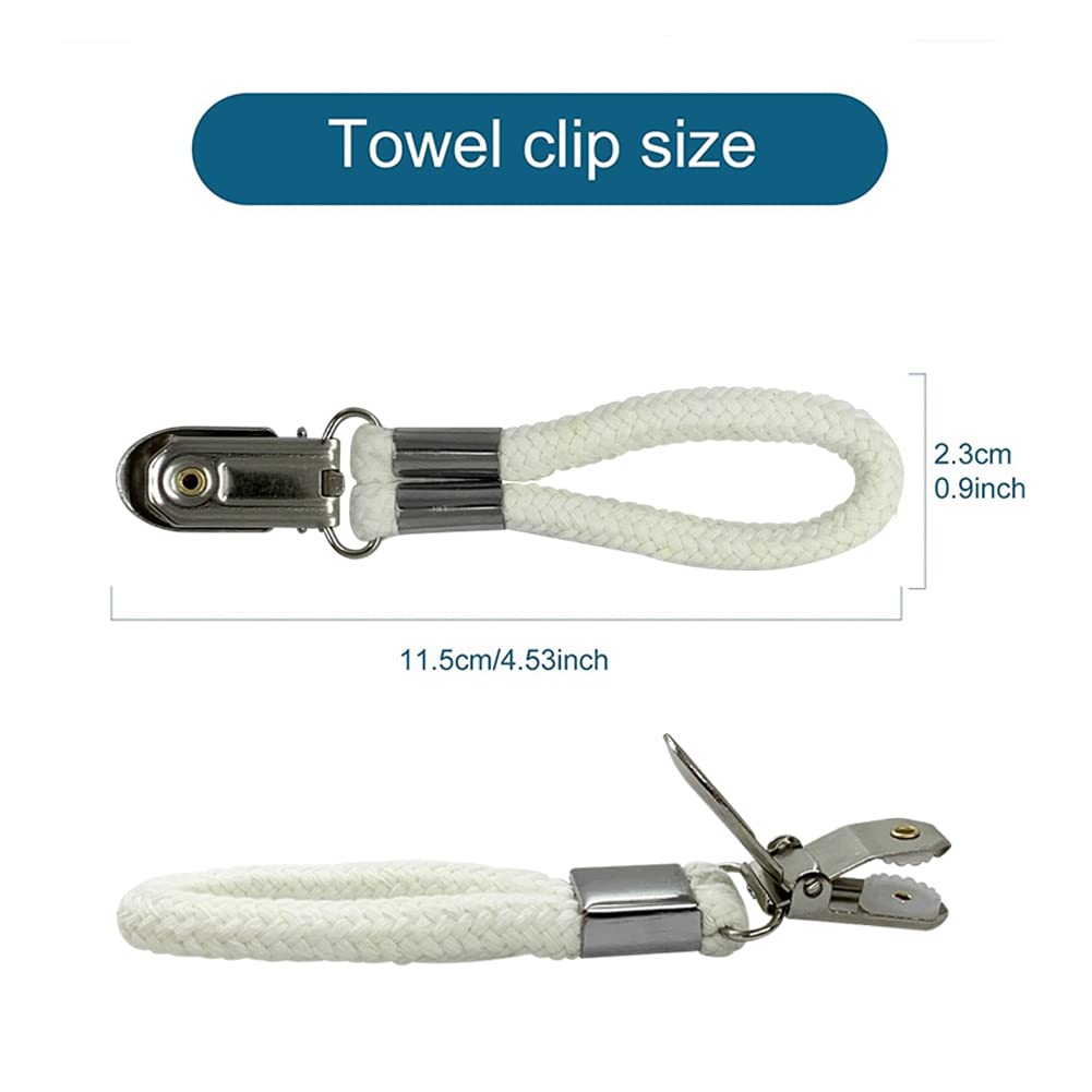 YYMSEN 6 pcs Towel Clips Braided Cotton Loop Cloth Hanger Holder Brackets for Home Bathroom Kitchen Home Cupboards hook (B)