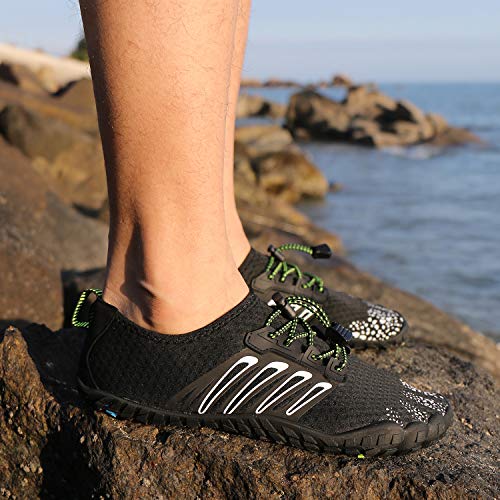 Image of MAYZERO Water Shoes Men Women Swim Surf Shoes Beach Pool Shoes Wide Toe Hiking Aqua Shoes Winter House Slippers