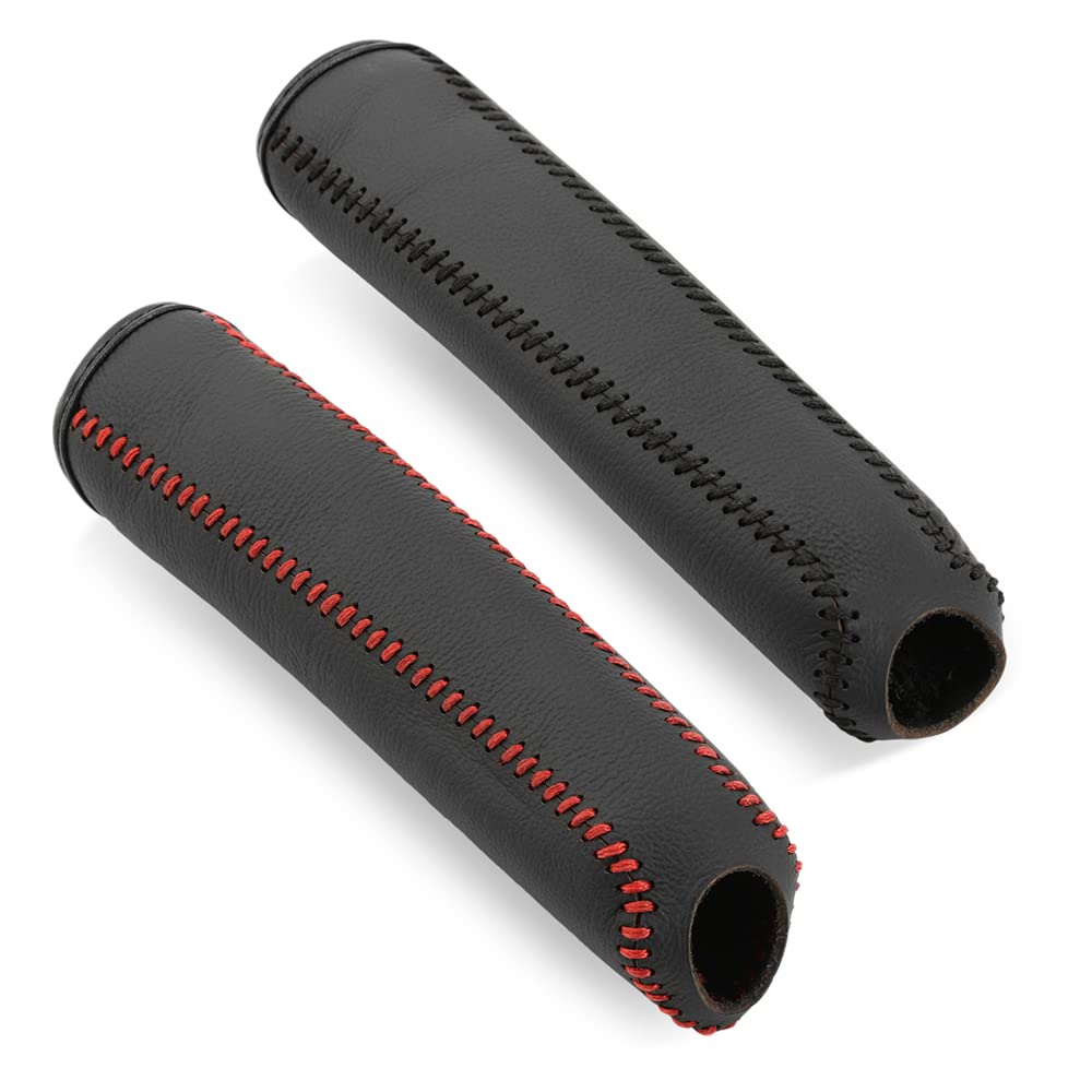 EmpuñAduras Para Frenos De Mano Cubierta Universal de freno de mano de engranajes de cuero for coche, compatible For Saab 9-3 9-5 9000 93 900 95 Aero 9 3 42250 42252 9-2x 9-4x 9-7x Funda Freno De Mano