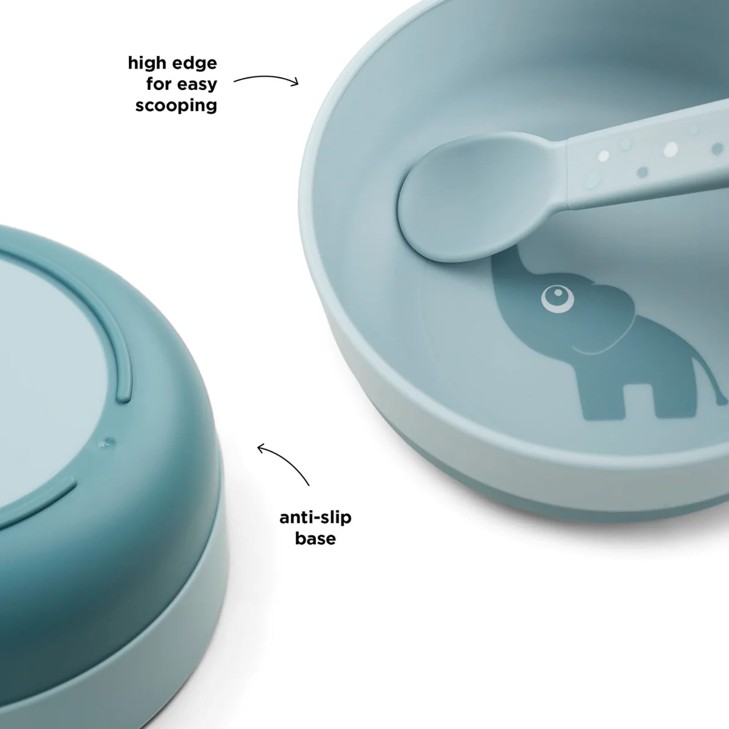 Done by Deer Kinder Geschirr Set – Teller, Schüssel, Trinkbecher & Besteck – Rutschfest, BPA-frei, Elphee Blau