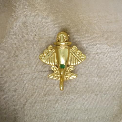 Image of Colombian Emerald & Multi-Material Options | Quimbaya Flyer Lapel Pin | Ancient Alien Golden Jets Collection