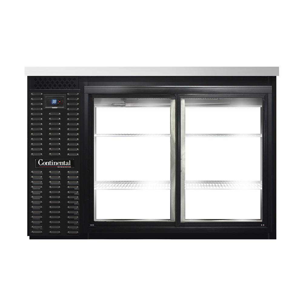BBC50-SGD-PT Two Section Sliding Glass Door Refrigerated Pass-Thru Back Bar Cooler by Continental Refrigerator – 16.0 cubic_feet