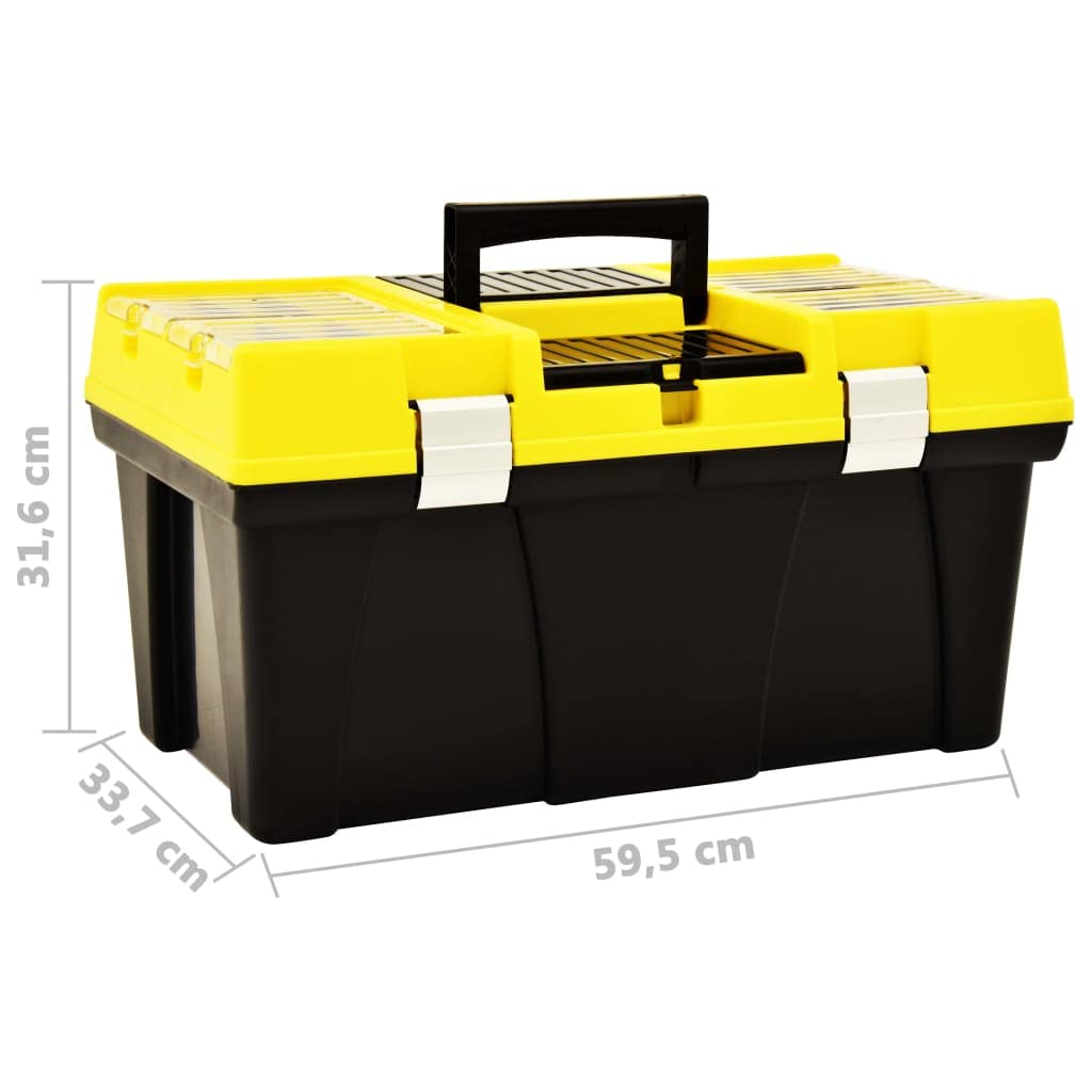 Genérico Caja de Herramientas de plástico Amarillo 595x337x316 mm,Bricolaje,Accesorios de Bricolaje,Organización y Almacenamiento de Herramientas,Cajas de herramientas-146270