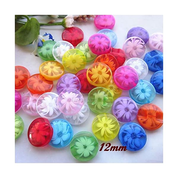 Pukido 60pcs 12mm Mixed / 1 color flower pattern sewing buttons for baby women clothing shirt sweater cardigan sewing accessories - (Color: 00 Mixed colors) - Image 4