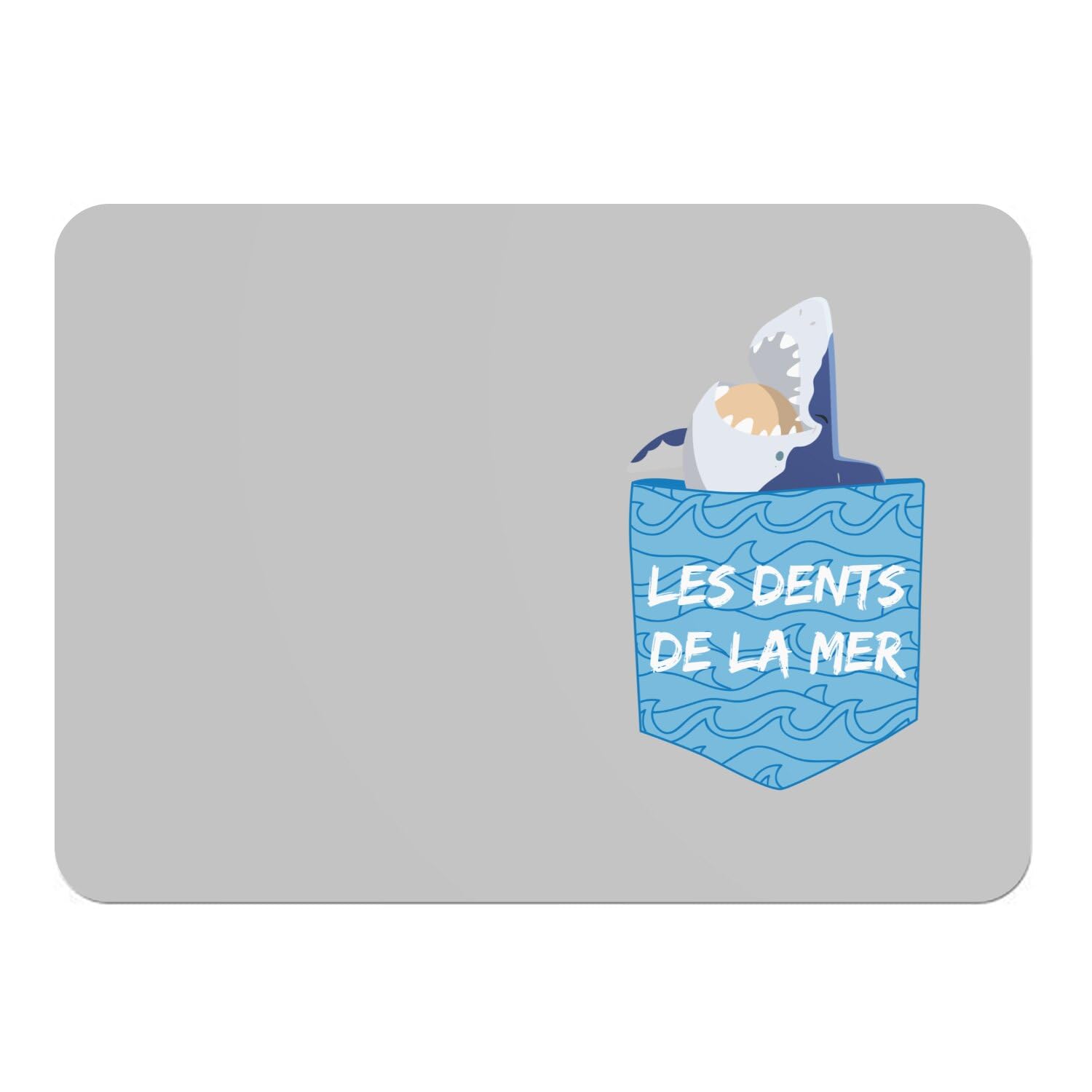 Sets de table en liège napperons gris grand format motif mer x4