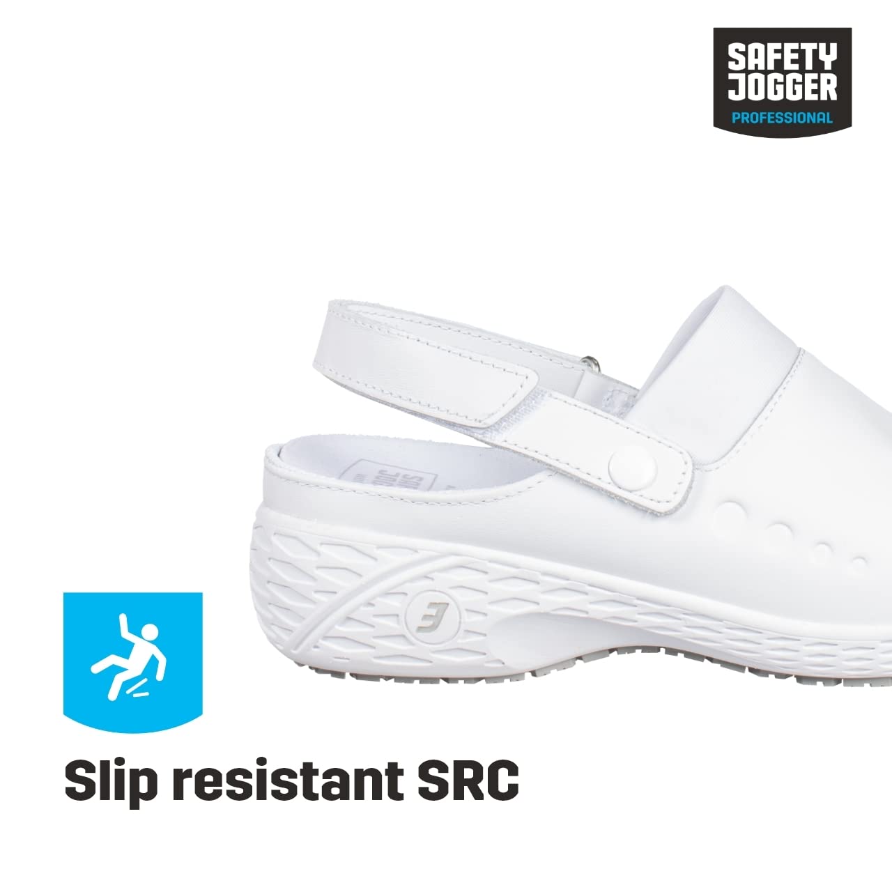 SAFETY JOGGER Arbeitsschuhe Damen 35 EU - Sheila - Leichter, Bequemer Sicherheitsschuh mit Klettverschluss, ideal für Pflege, Küche oder Innenbereich, rutschfest, Leder Sicherheitsclog, Oxypas