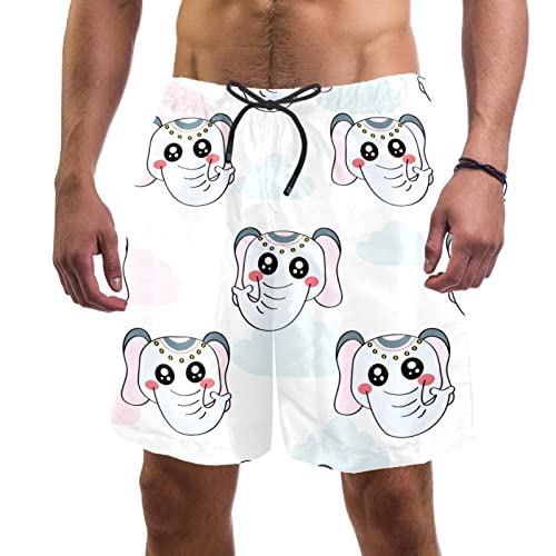 Maillots de bain pour hommes HadHfun : short de plage anti-humidité motif éléphant