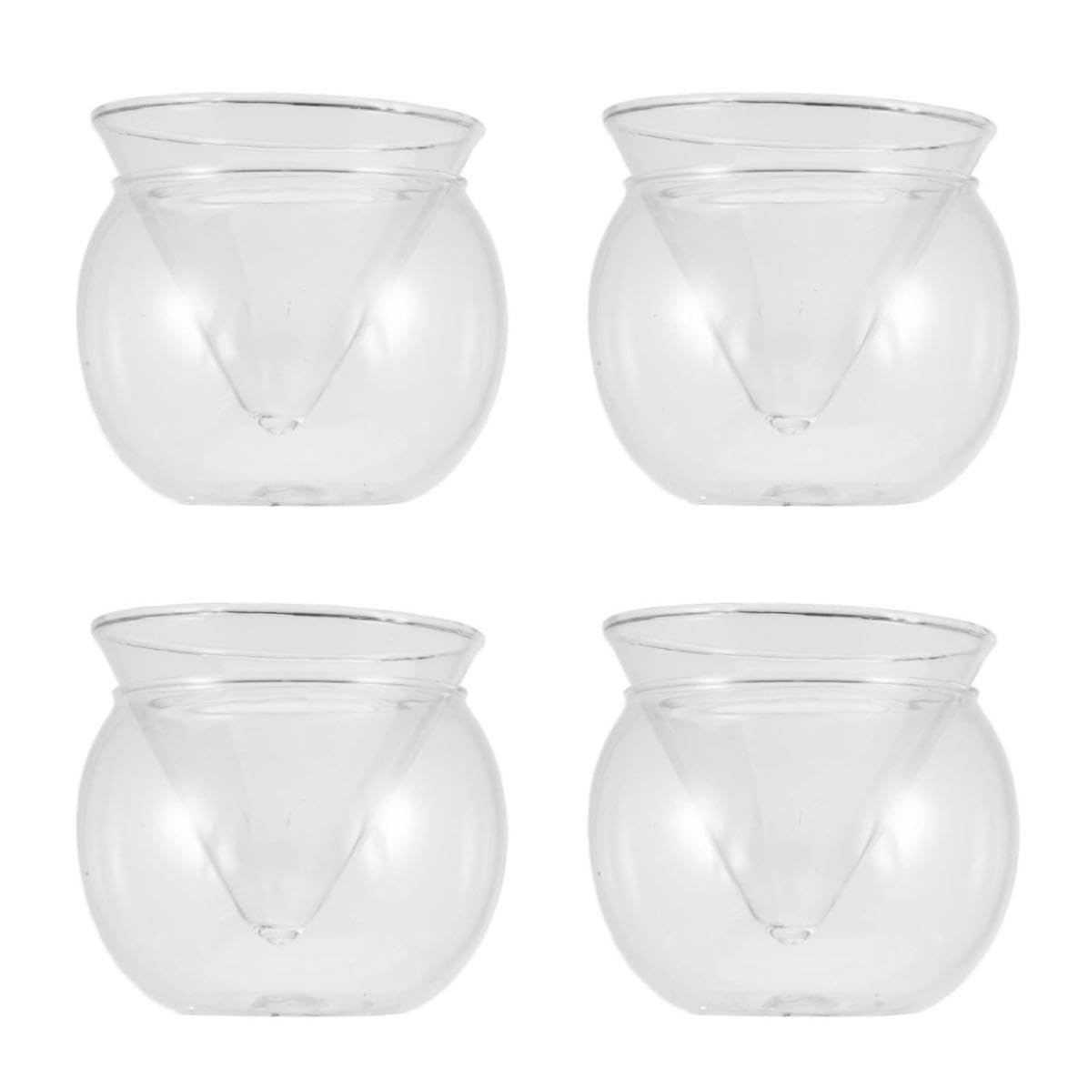 ifundom 4 Elegantes Cocktailglas aus Glas, Rund