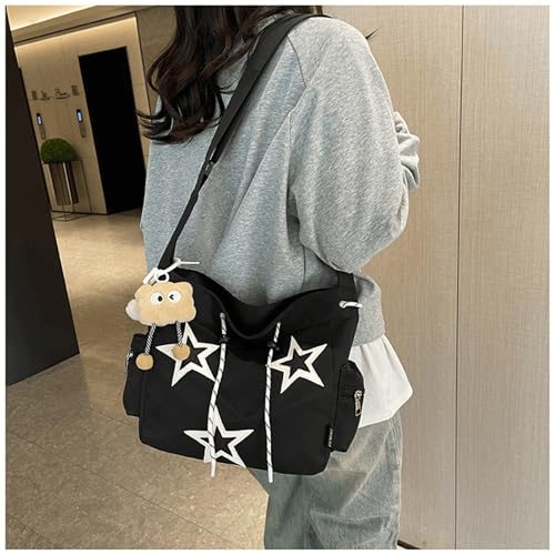 Vintage Star Messenger Bag, Cute Aesthetic Y2K Tote Bag for Women Men3