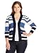 Jason Maxwell Women's Plus Size L/s Tuck Stitch Stripe Open Cardigan Sweater